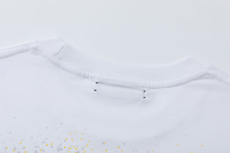 AMIRI  Crystal Embellished Champagne Logo T-Shirts AMIRI