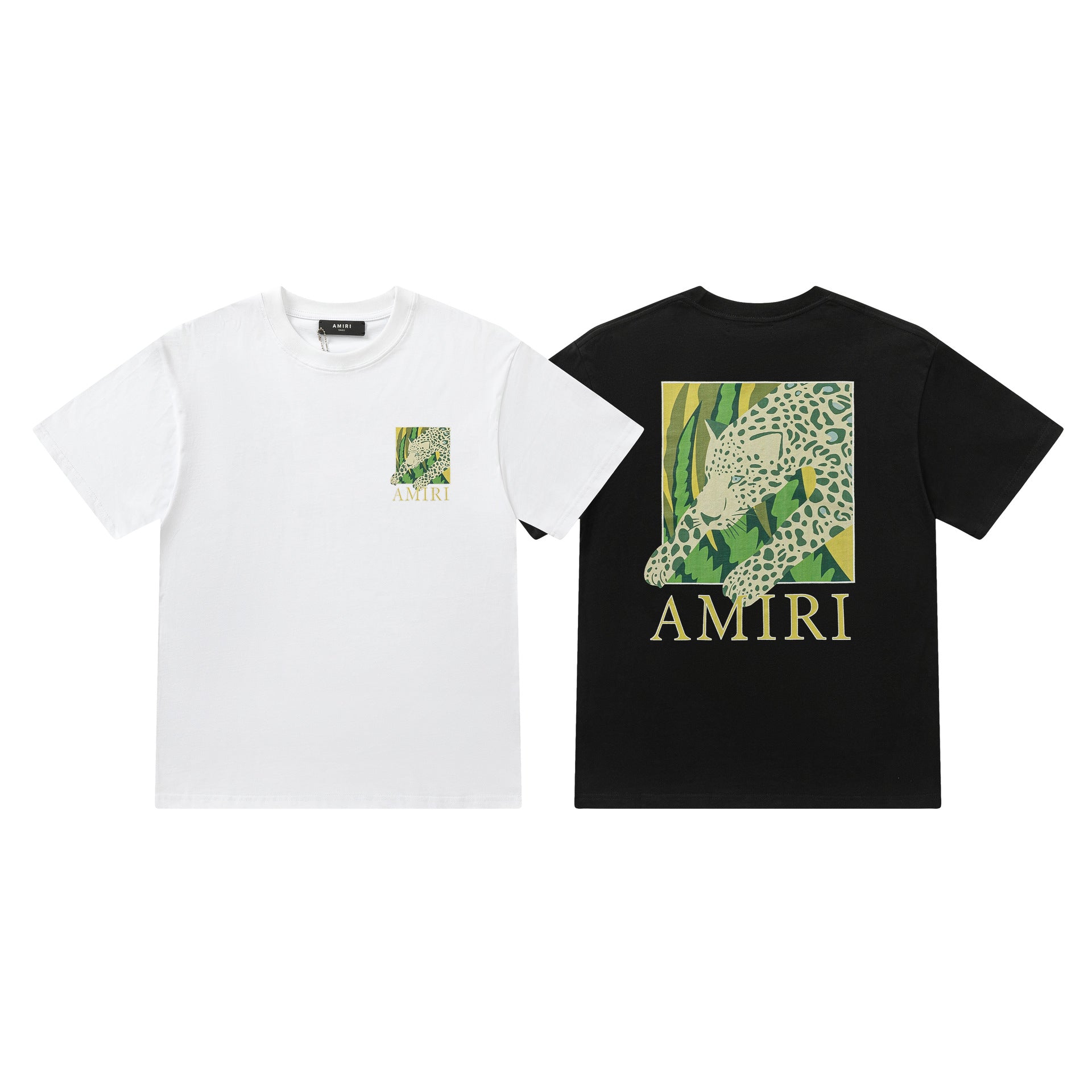 Amiri Men's Black Leopard T-shirt AMIRI