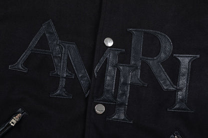 AMlRl Staggered Logo Varsity Jacket AMIRI
