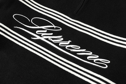 Supreme Script Stripe Half Zip Sweater