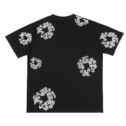 Denim Tears Crystal Patch Cotton logo Design T-Shirts DENIM TEARS