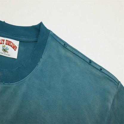 Letter Print Distressed T-shirt