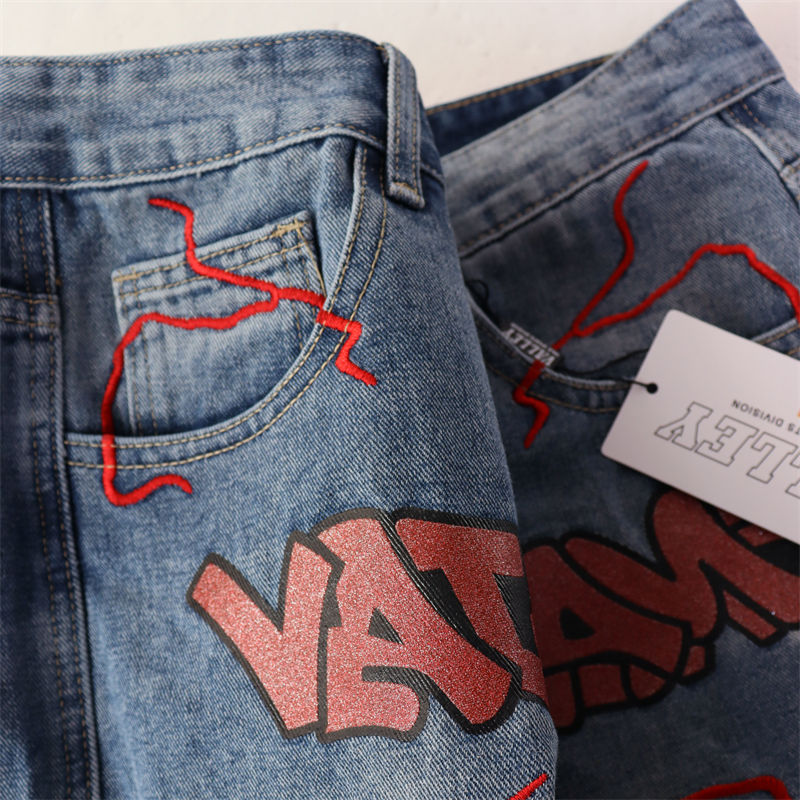 Letter Patterns Denim Shorts #8683