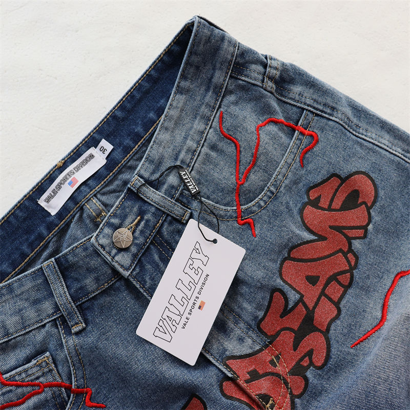 Letter Patterns Denim Shorts #8683