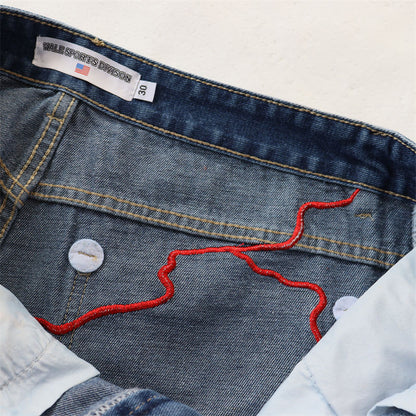 Letter Patterns Denim Shorts #8683