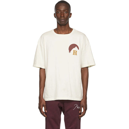 RHUDE Lettering Sunset Graphic T-Shirt Wine red RHUDE