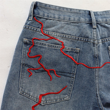 Letter Patterns Denim Shorts #8683